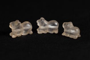**NO RESERVE** A Lot of 3 Crystal Figures of Animals. L: Approximately 2.1cm