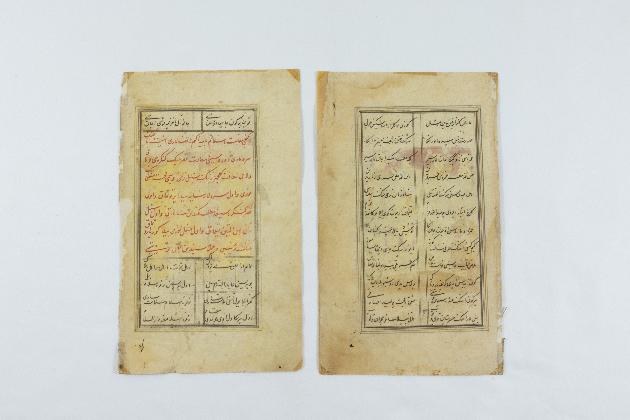 An Islamic Qajar Pair of Pages from a Shahname from the 18-19th Century.

Approximately 22.3x13.3cm  - Image 2 of 2