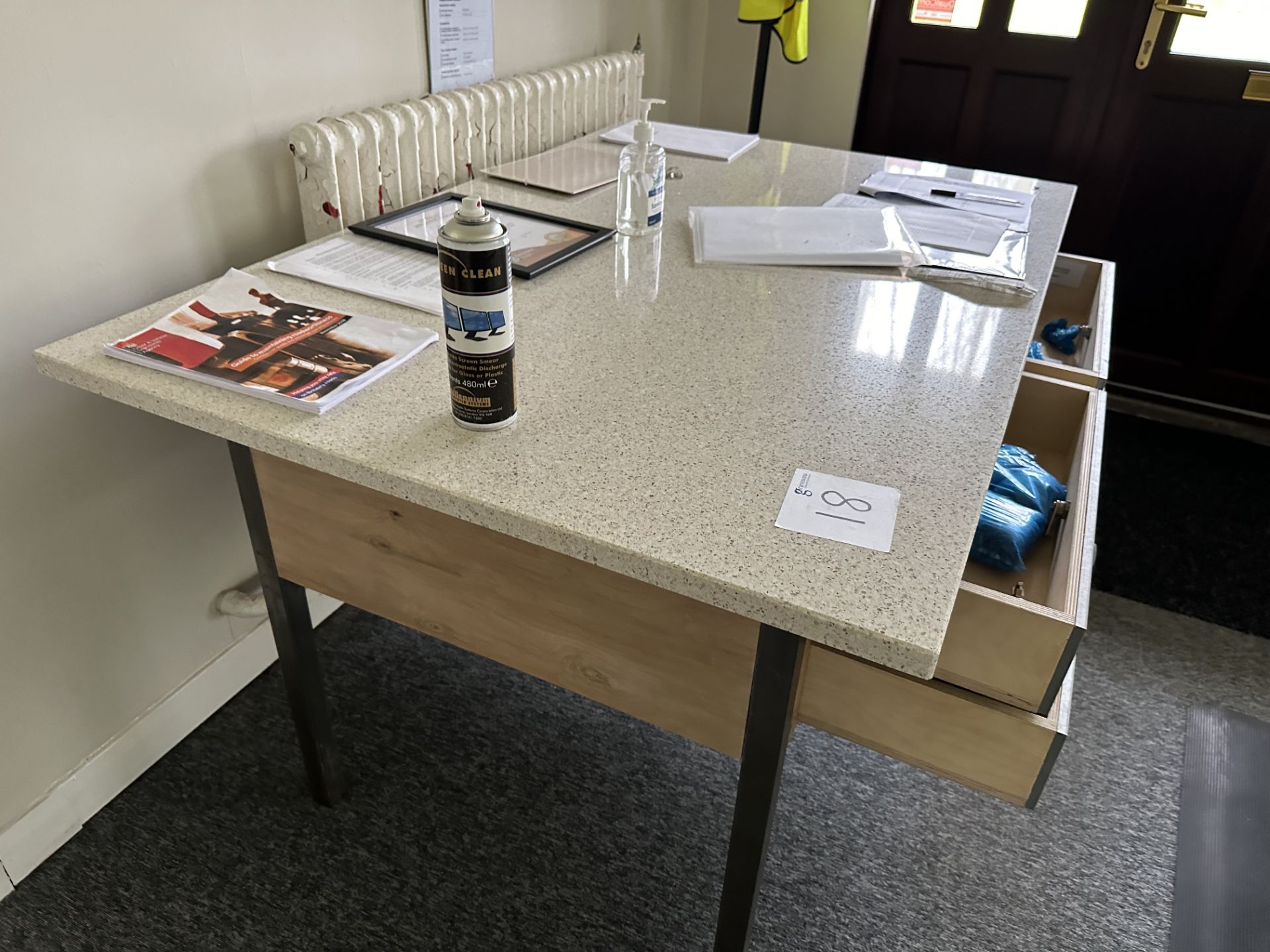 8 DRAWER MARBLE TOP WORK TABLE - Image 3 of 3