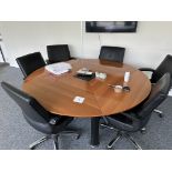 BOARDROOM TABLE 6 x CHAIRS - TABLE 1800MM DIAMETER