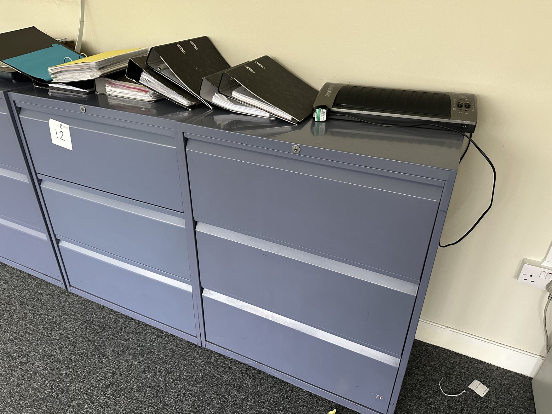 2 X 3 DRAWER GREY FILING CABINET - Image 2 of 2