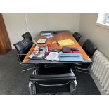 BOARDROOM TABLE 2100 x 150 WITH 5 CHAIRS