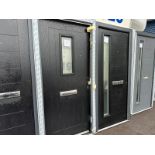 Black Composite door with frame, 1020 x 2080