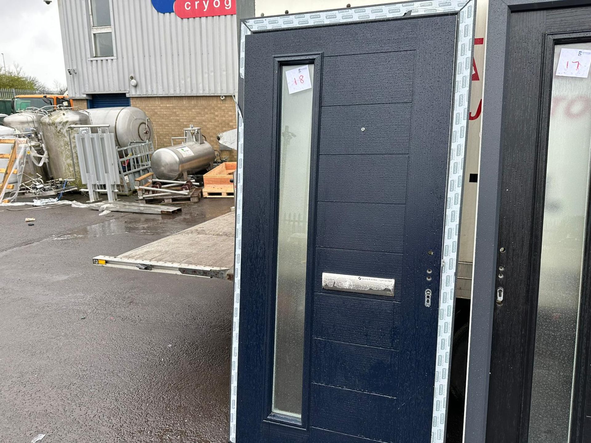Navy Blue Composite door with frame, 1020 x 2080 - Image 2 of 2