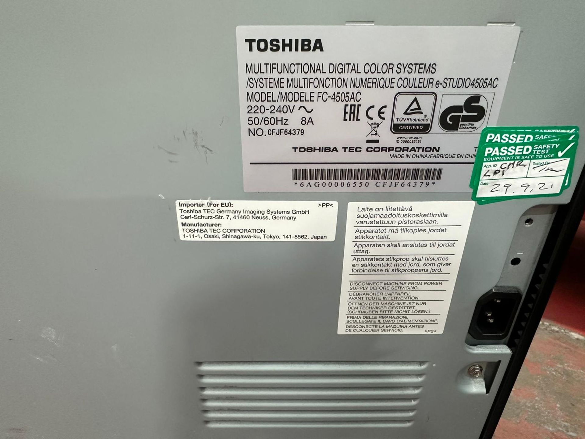 Toshiba e.studio 4505AC Photocopier - Image 3 of 3