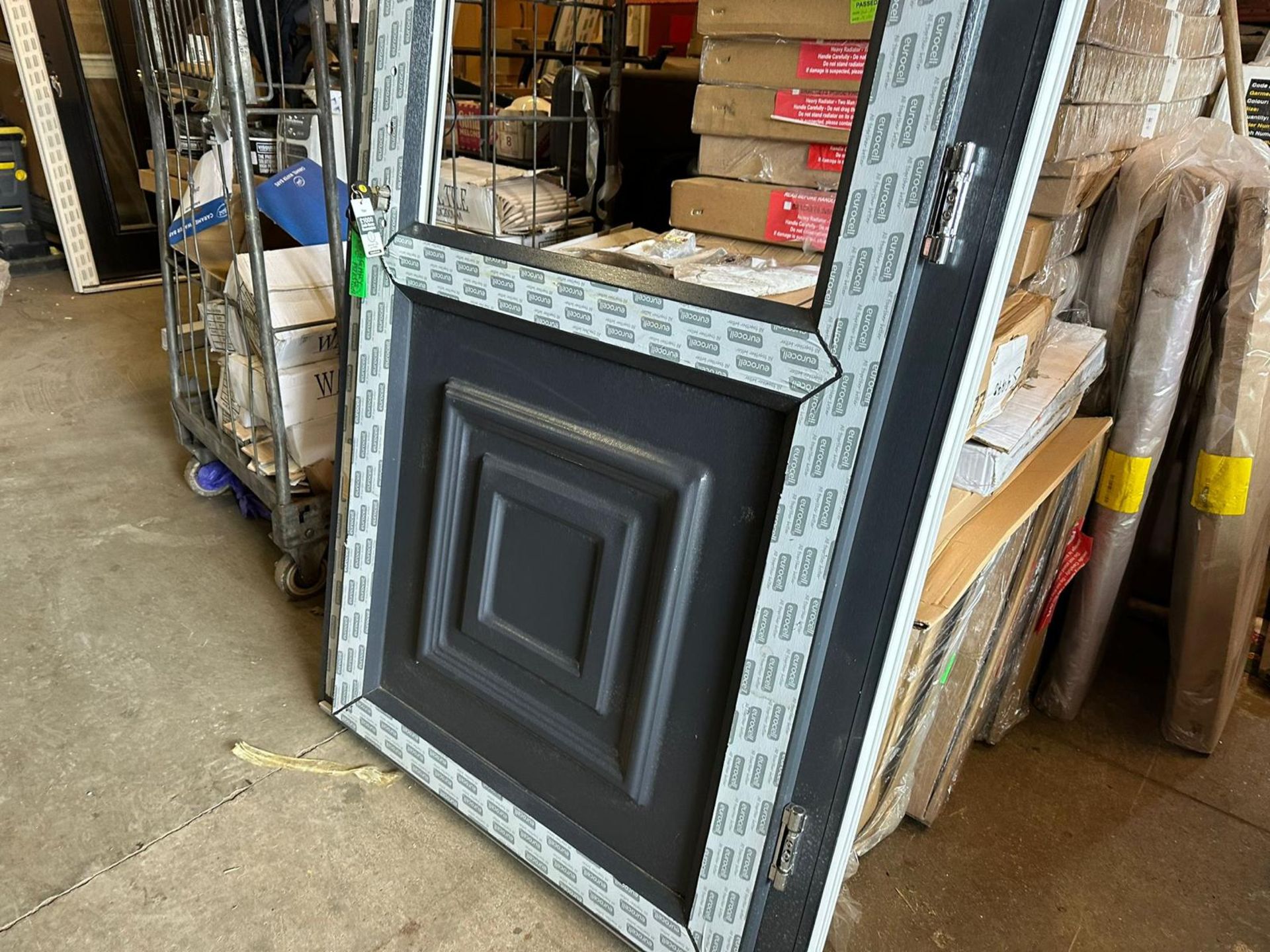 Grey Composite door with frame, 960 x 2100