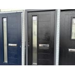 Black Composite door with frame, 1020 x 2080