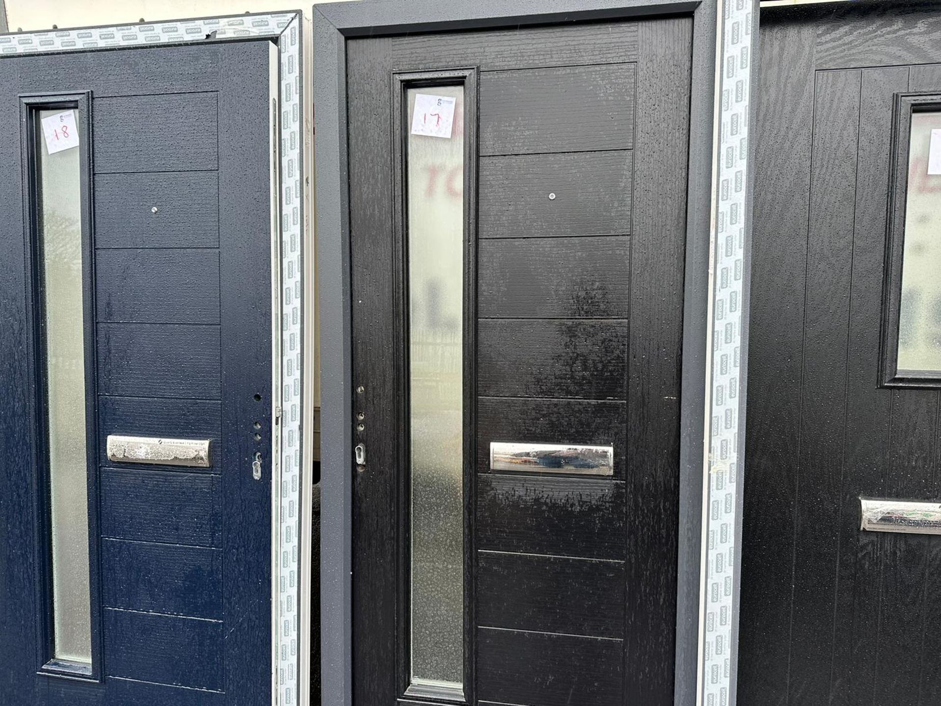 Black Composite door with frame, 1020 x 2080