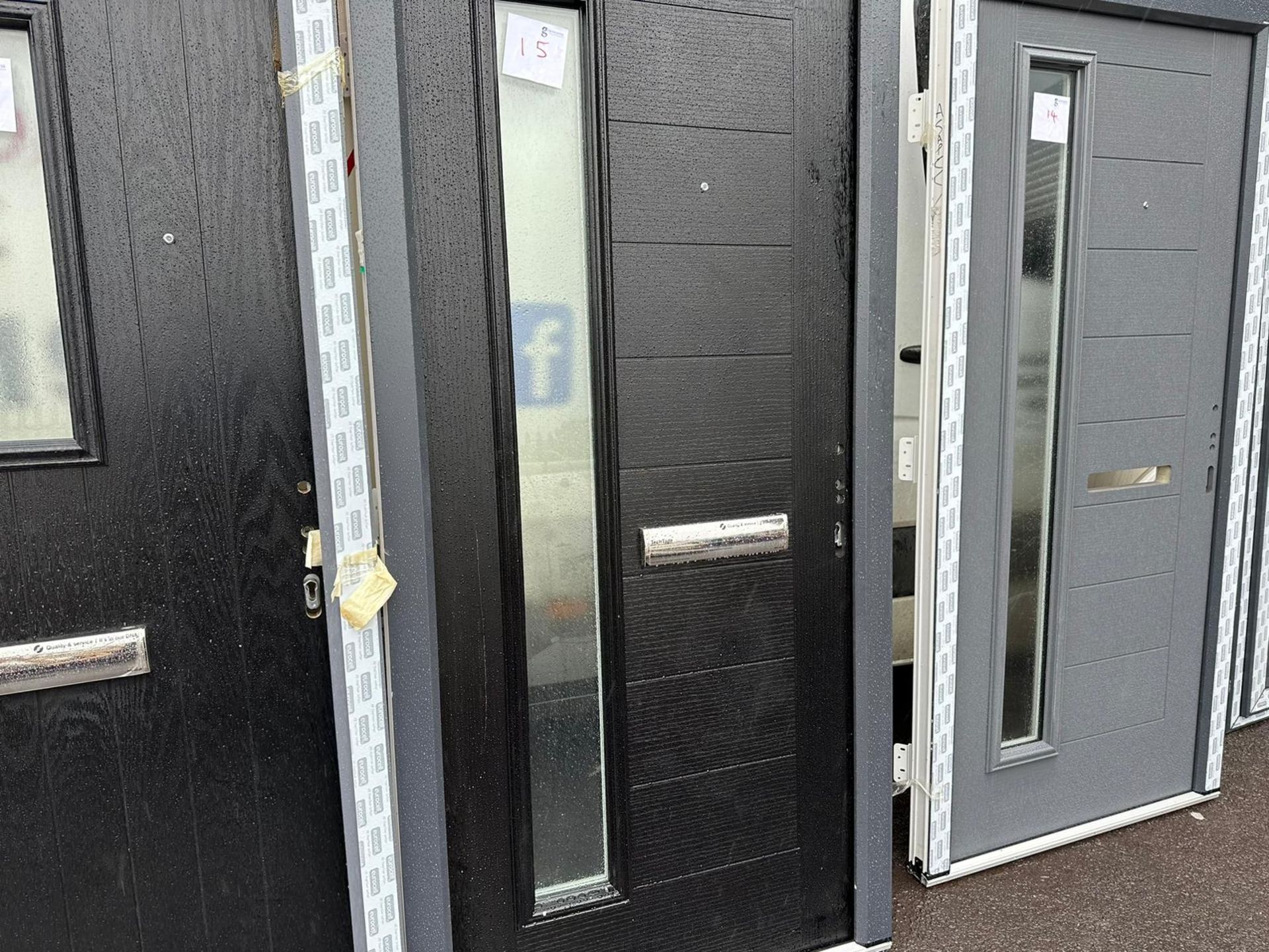 Black Composite door with frame, 1020 x 2080 - Image 2 of 2