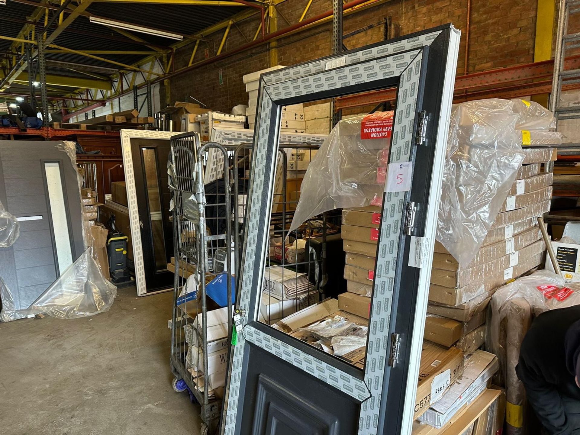 Grey Composite door with frame, 960 x 2100 - Image 2 of 3