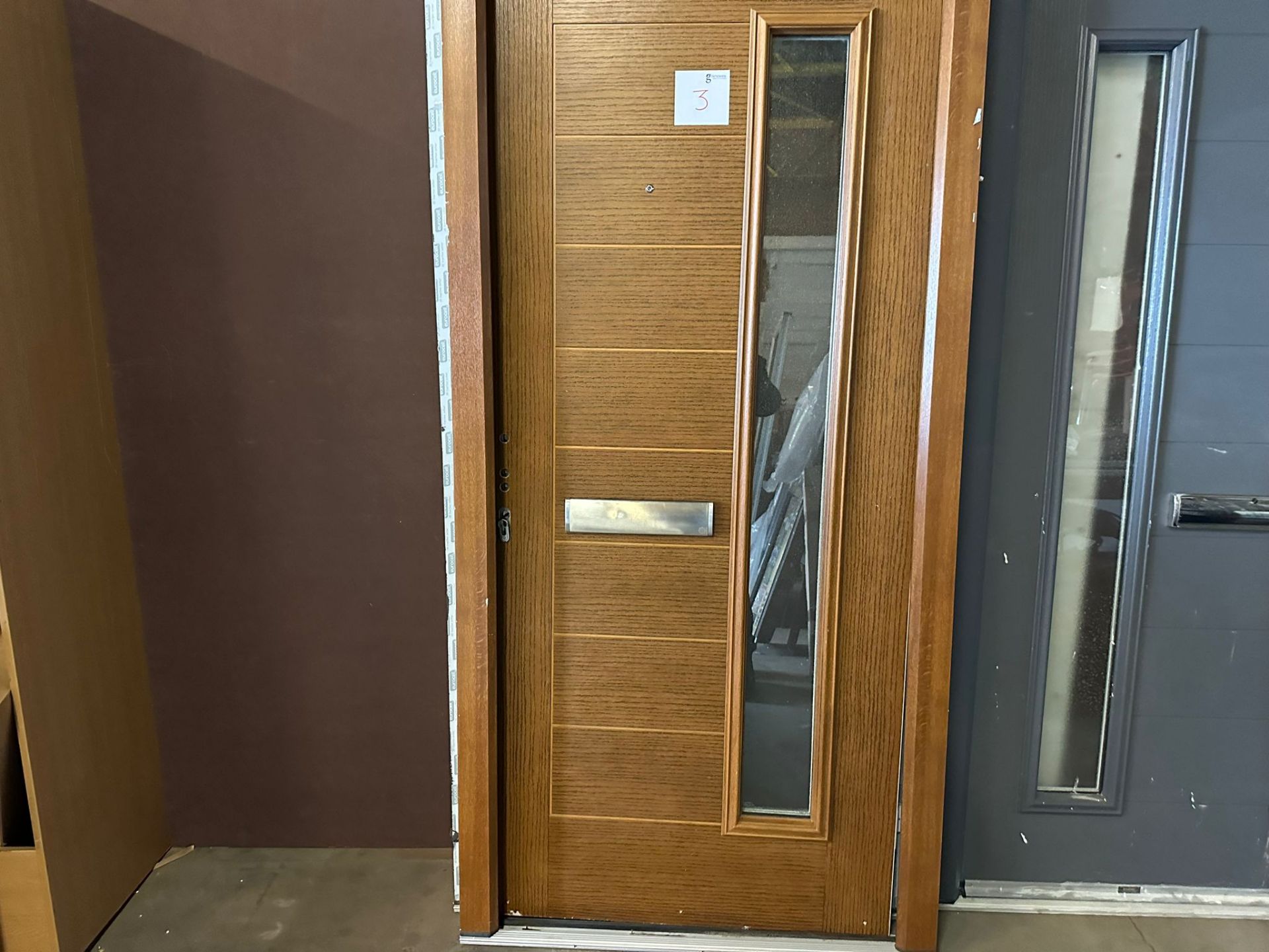 Brown Composite door with frame, 1020 x 2100