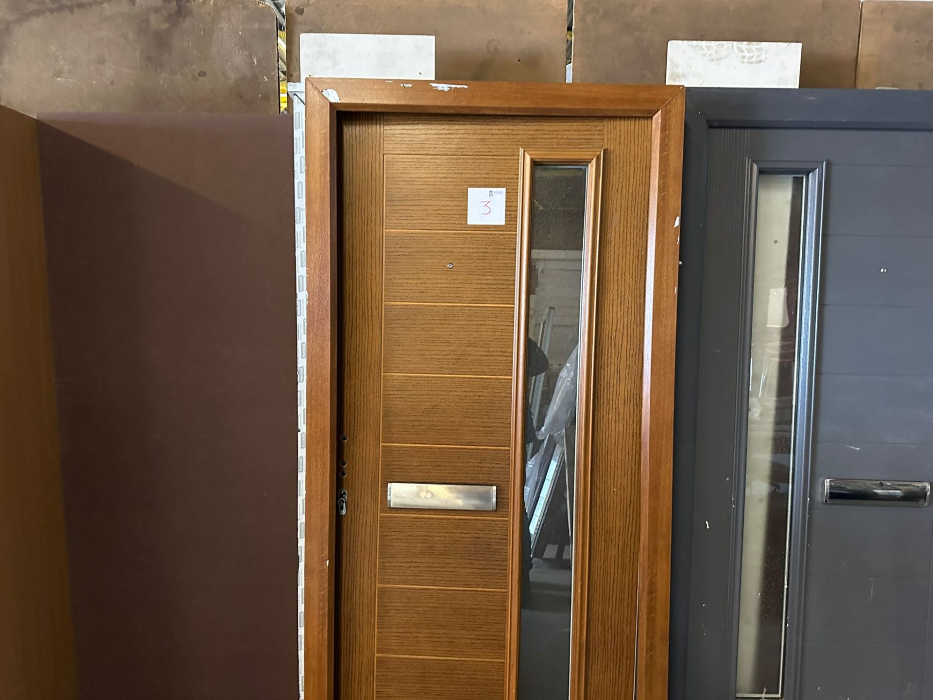 Brown Composite door with frame, 1020 x 2100 - Image 2 of 2