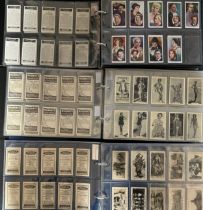 Collection of cigarette cards in 10 albums, apparently complete and part sets in variable condition,