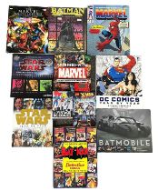 A collection of books on Comics, Superheroes & Star Wars. Batman Masterpieces, The Marvel