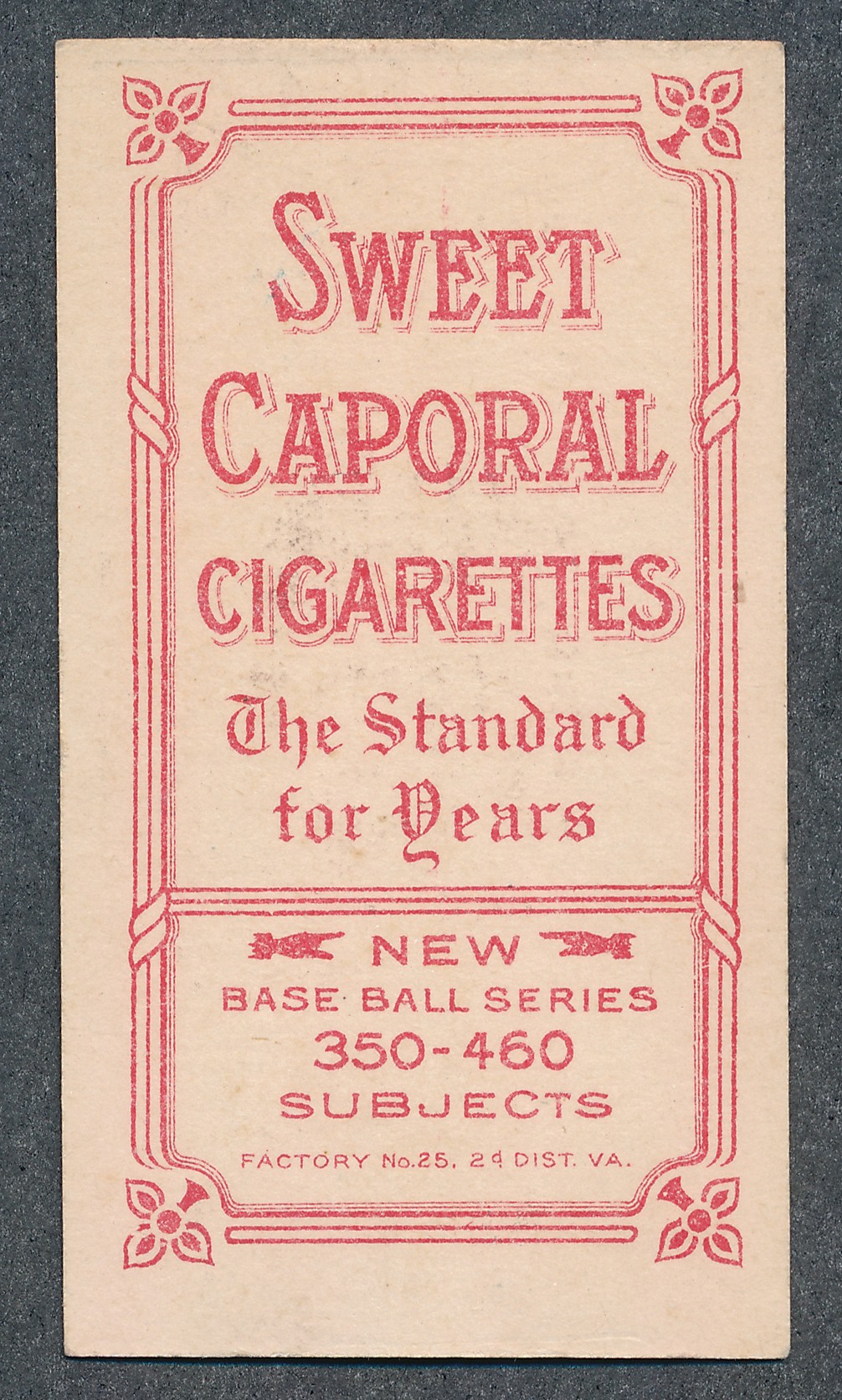 American Tobacco Company Baseball Series T206 white border, single card, Sweet Caporal back, Hooks - Image 2 of 2