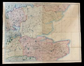 19th Century Ordnance Survey Map, London published by George Frederick Cruchley, Map Seller &