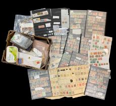 World stamp collection, loose and on stock pages