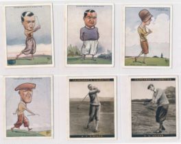 Cigarette cards - Collection of golf type cards from Churchman, Cotton etc, including Bobby Jones,