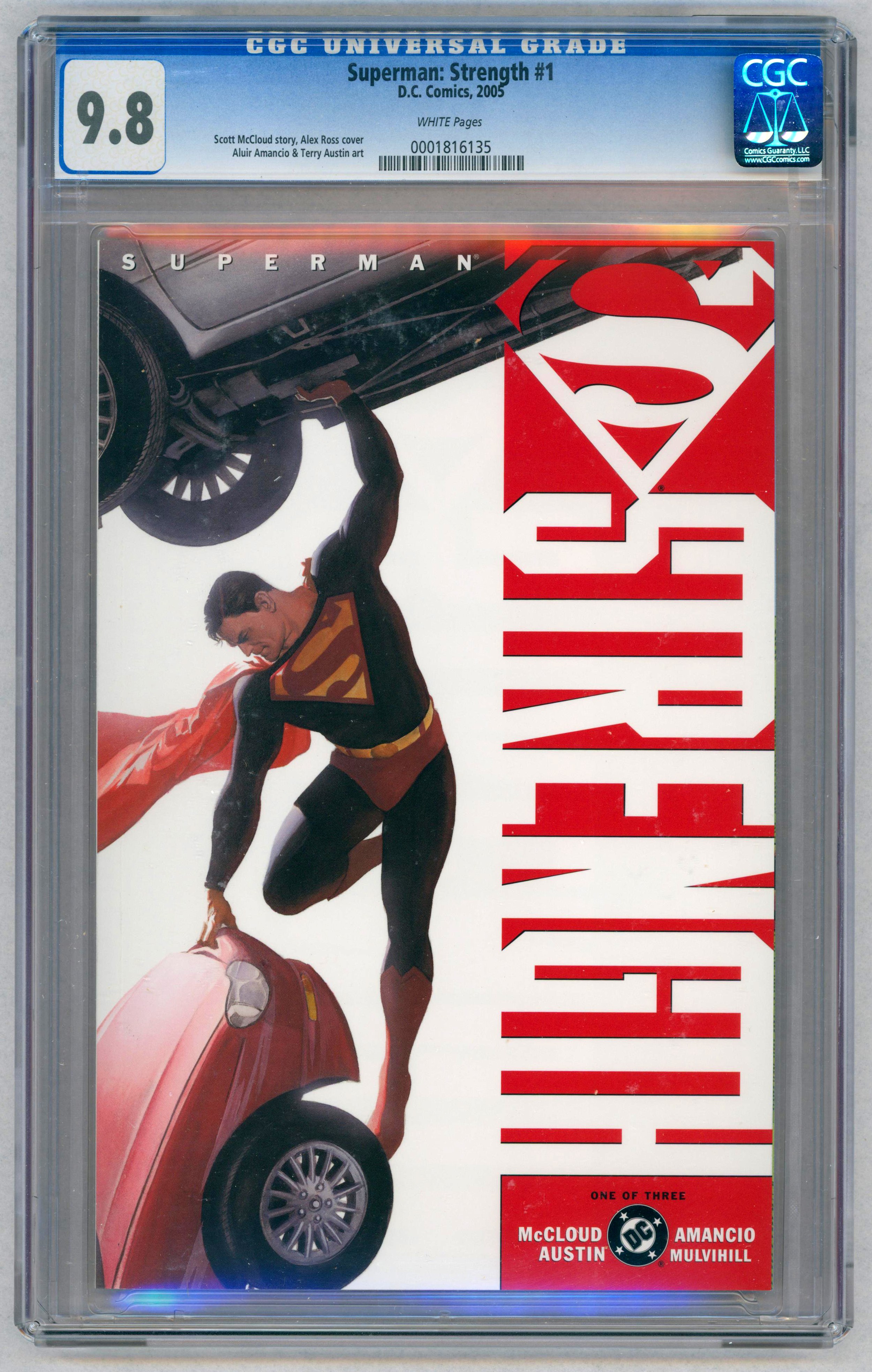 SUPERMAN STRENGTH #1-(March 2023)- Graded 9.8 by CGC. Scott McCloud story, Alex Ross cover, Aluir