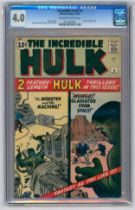 THE INCREDIBLE HULK #4 - (November 1962)-Graded 4.0 by CGC-Origin of Hulk retold. Stan Lee story,