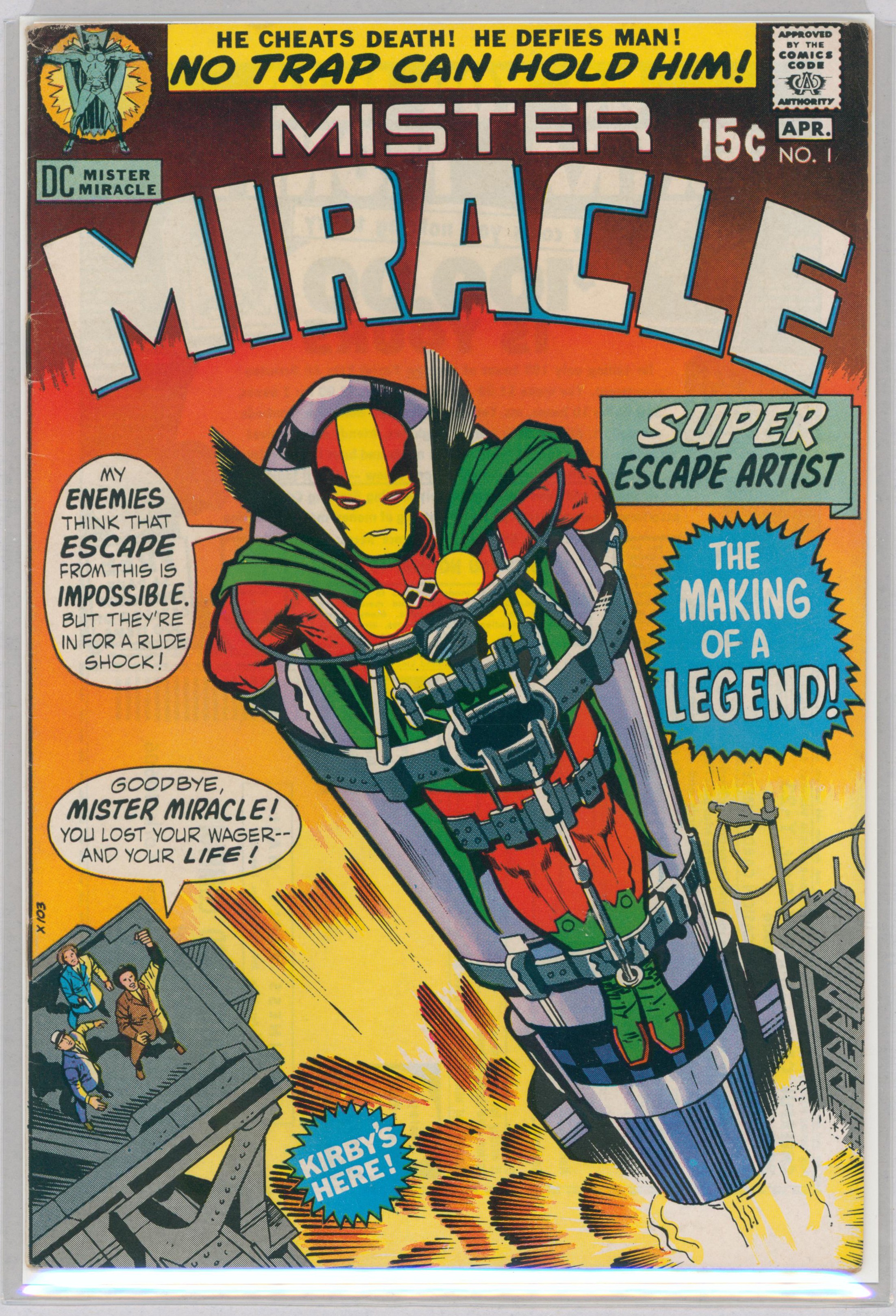 MISTER MIRACLE #1 - (Apr 1971, DC) – Jack Kirby & Marv Wolfman. Boarded.