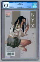 NYX #4-(July 2004)-Graded 9.2 by CGC. 1st appearance of Tatiana, X-23 appearance. Joe Quesada story,