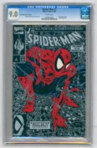 SPIDER-MAN #1 Poly-Bagged Silver Edition -(August 1990) - Graded 9.0 by CGC. Poly bag removed,