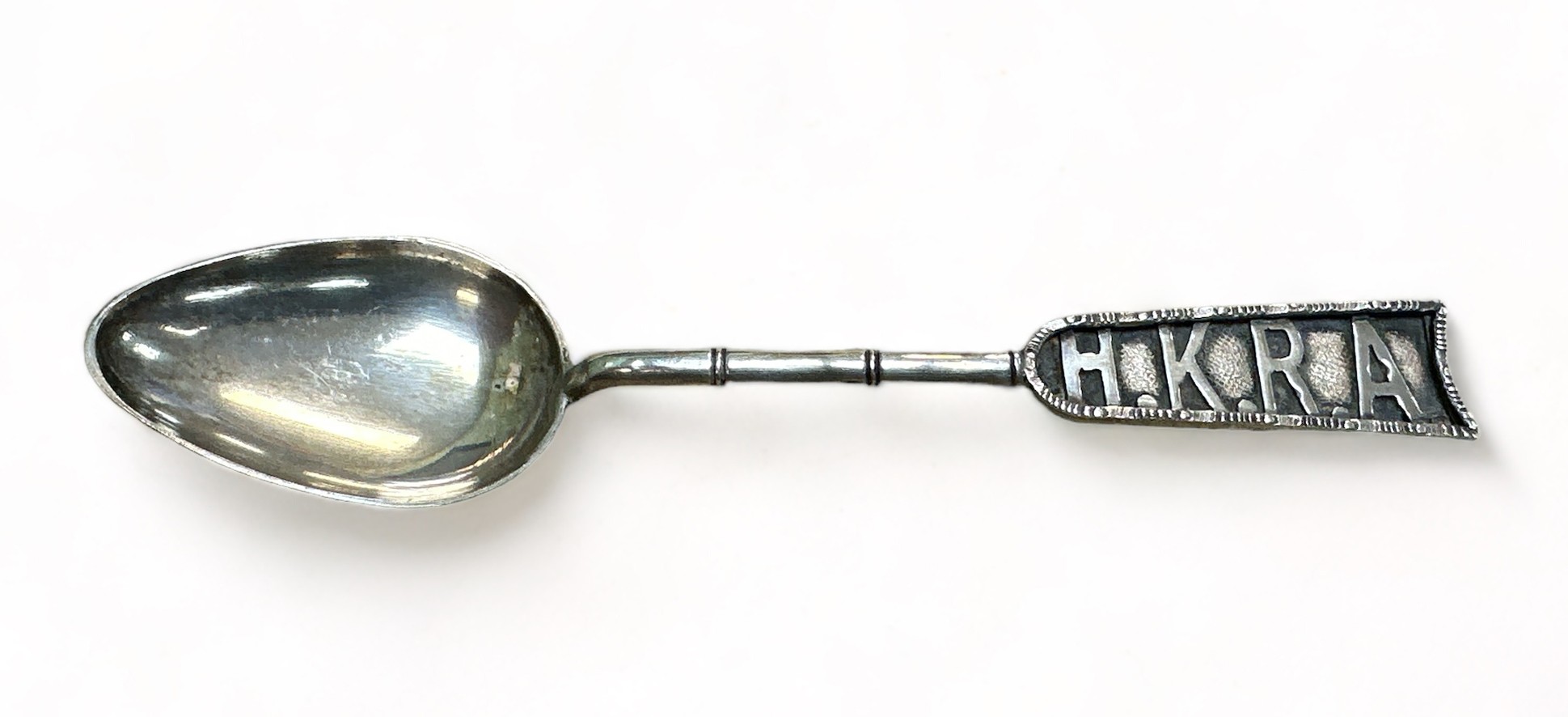 Hong Kong Rifle Association silver teaspoon, H.K.R.A. as handle, reverse of which engraved Cpl