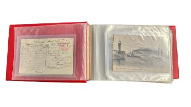 Censor Postcards, binder of early 20th Century postcards posted from France to England with
