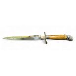 Decorative marble handled dagger with nautilus pommel