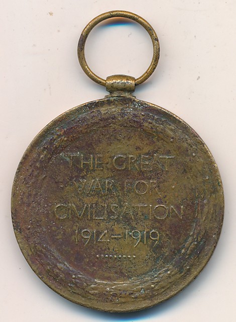 First World War - Victory Medal to 267763 Pte W. Ness North’d Fus, possibly been in the ground, - Image 2 of 2