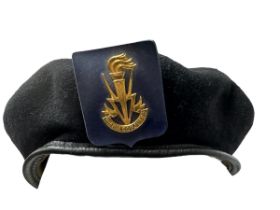 Belgium, Black / Navy military beret with Omnia Conjungo cap badge to front. Marked to interior