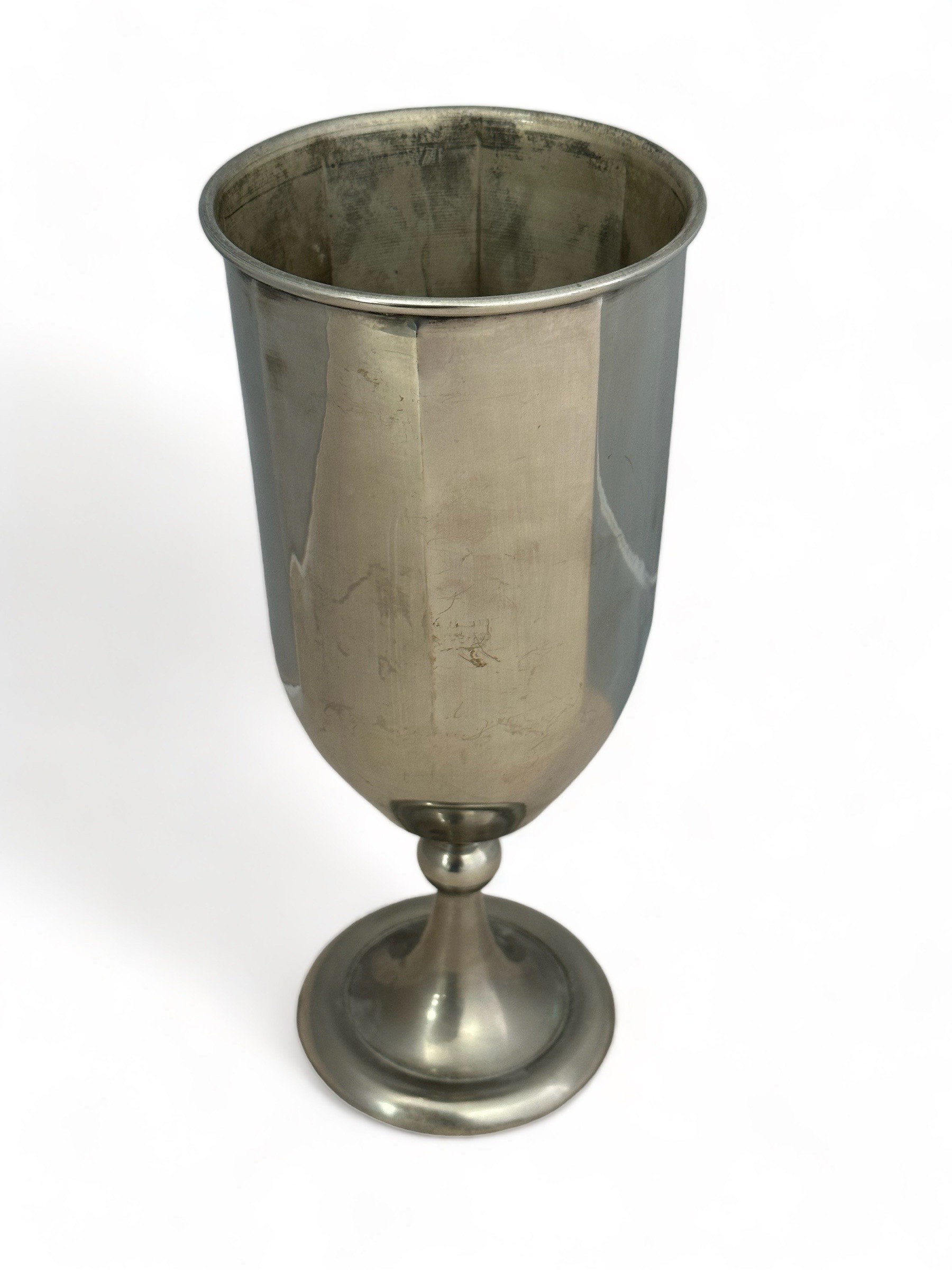 German Third Reich, SS white metal challenge trophy in goblet form. Raised Waffen SS insignia to - Image 4 of 6