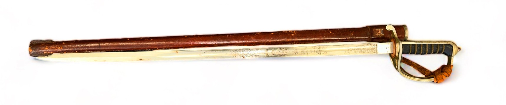 George V Royal Artillery 1821 pattern Officer’s Sword, blade etched to both sides, one side with - Image 2 of 3