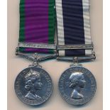 QEII medal pair awarded to M936538V D.A.WELCH, includes; GSM with South Arabia clasp inscribed M.