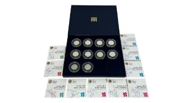 London 2012 50p Sports Collection silver uncirculated range (10), including Football Offside Rule,