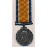 First World War - British War Medal to 8-803 Sjt W. Hutchinson Durh L.I. nearly very fine.