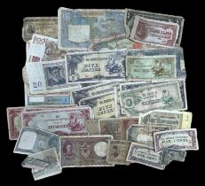 World banknotes (37) in mixed condition with examples from Belgium, France, Germany, India, Japan