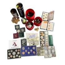 Coin collection with GB 2007 deluxe proof cased set FDC