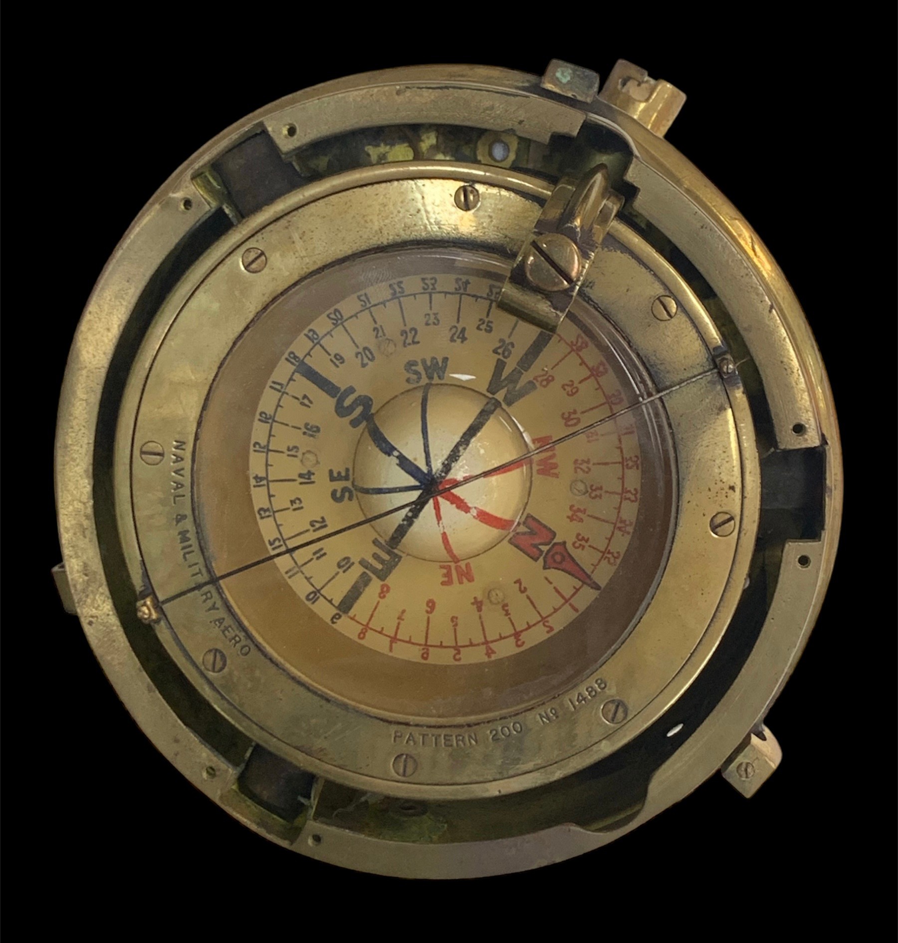 Compass, a good early 20th Century Naval and Military Aero Compass Pattern 200, No. 1488, by Whyte - Image 2 of 8