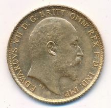 Edward VII 1910S half sovereign fine.