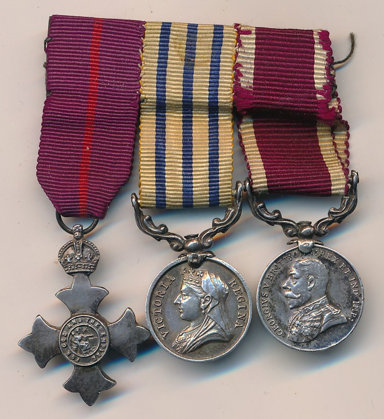 Three good quality miniature medals with MBE (Military) breast badge, British South Africa Company’s