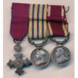 Three good quality miniature medals with MBE (Military) breast badge, British South Africa Company’s