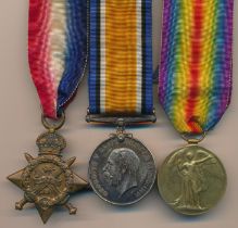 First World War – 1914 Star Trio awarded to M1-6137 PTE A. HOBBS. A.S.C. Archibald Hobbs. With