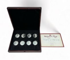 Cook Islands 2016 $2 Shakespeare's Kings silver proof set of 8 coins in wooden presentation case