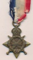 First World War - 1914-15 Star to 15505 Pte T.H. Parkes W. Rid R. very fine. Thomas Henry Parkes