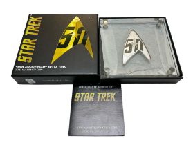 Tuvalu 2016 $1 Star Trek Delta Silver Coin, uncirculated in box of issue with booklet, limited