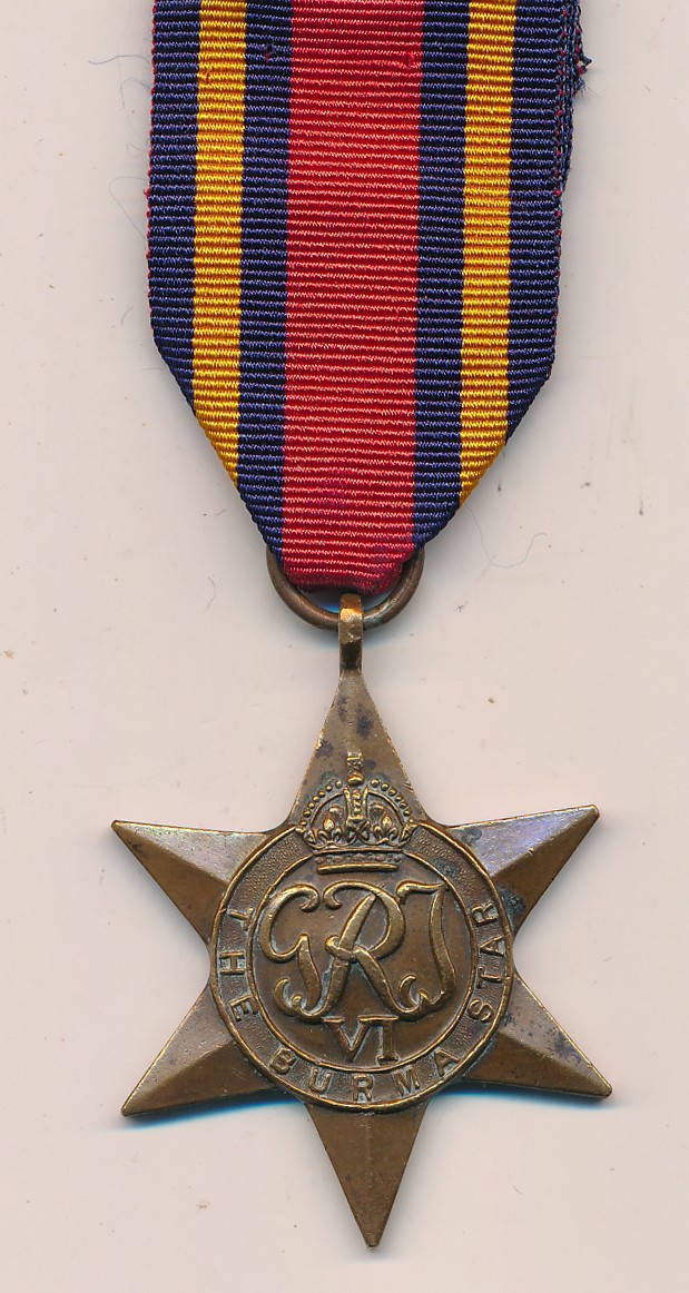 Second World War - Burma Star named on back to "02366 B.T. Cook Mehnga, I.S.C."