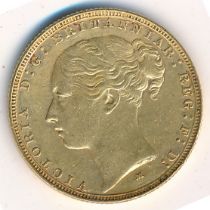 Victoria 1884M full gold sovereign fine.