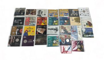 Uncirculated coin packs (28) with £5 (5), £2 (11, including Shakespeare set of 3), £1 (1 twin